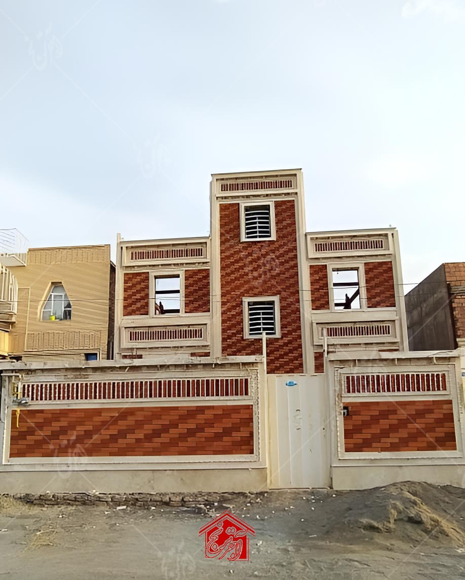 ترکیب نما آجر و سنگ دو طبقه